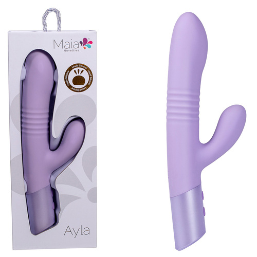 Maia AYLA Lavender 24.4 cm USB Rechargeable Thrusting Rabbit Vibrator