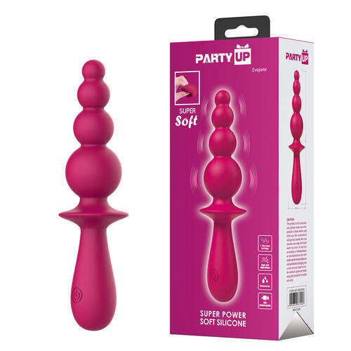 Party Up EVAJANE - Pink Pink 17.1 cm USB Rechargeable Beaded Vibrator