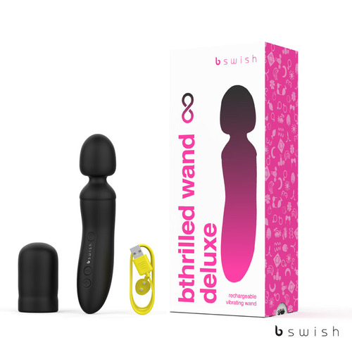 Bthrilled Premium - Black 21 cm USB Rechargeable Massage Wand