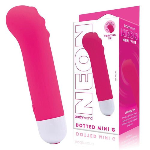 Bodywand Neon Dotted Mini G - Neon Pink Pink 12 cm USB Rechargeable Mini Vibrator