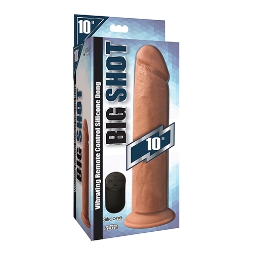 Big Shot 10" Vibrating Wireless Rechargeable Silicone Dildo
