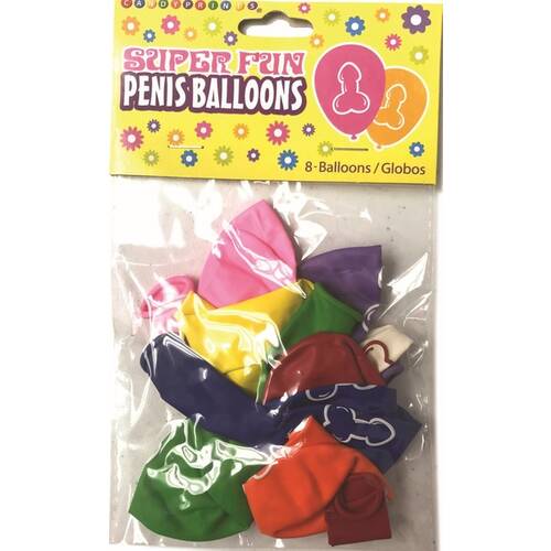 Super Fun Penis Party Balloons (8 X Pack)