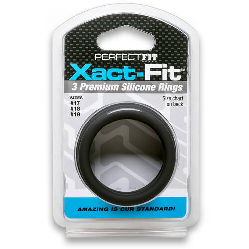 Xact-Fit Silicone S-M-L Cock Rings x3