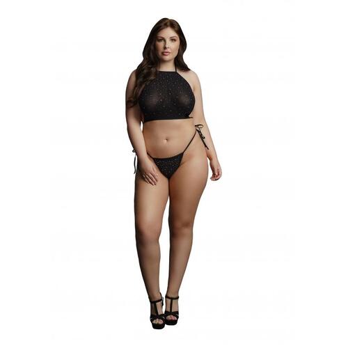 Festive Rhinestone Top/Thong Osx