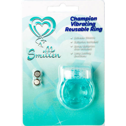 Champion Vibrating Reusable Ring (Sea Blue)
