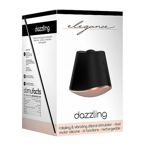 Elegance Rotating and Vibrating Clitoral Stimulator Dazzling Black