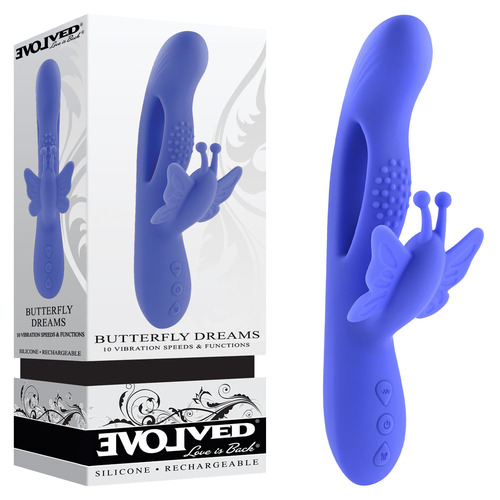 Evolved BUTTERFLY DREAMS Purple 23.8 cm USB Rechargeable Butterfly Vibrator