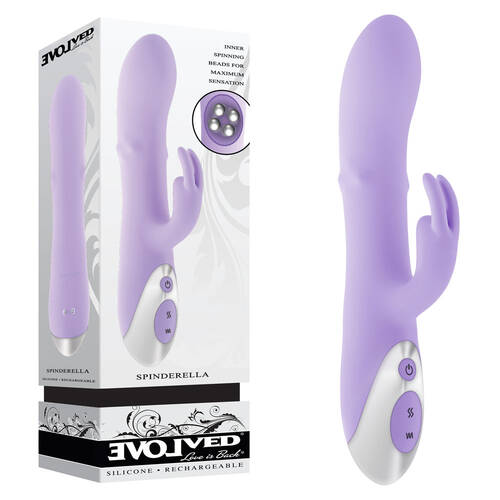 Evolved SPINDERELLA Purple USB Rechargeable Rabbit Vibrator