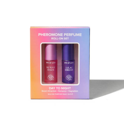 Eye Of Love Love In Bloom Pheromone Perfume Roll-On Set Day to Night (Sunny Daze & Lilac Dream) Pheromone Perfume Oils for Women to attract Men - 10 m
