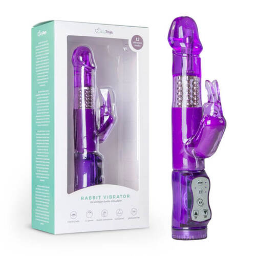 8.5" EasyToys Rabbit Vibrator Purple Rabbit Pearl Vibrator
