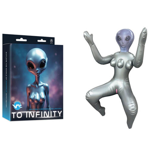 To Infinity Silver Inflatable Squatting Alien Love Doll