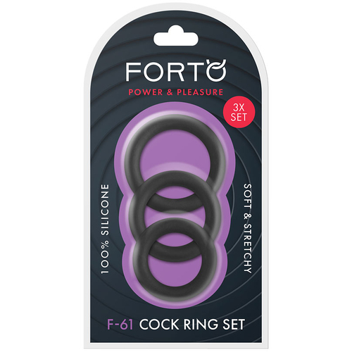 F-61 Silicone Cock Ring Set x3
