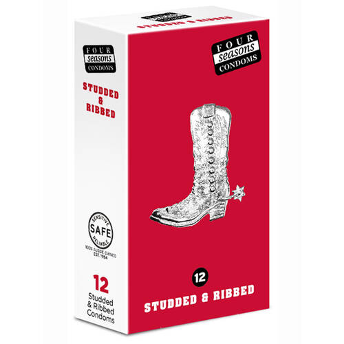 53mm Studded + Ribbed Condoms x12