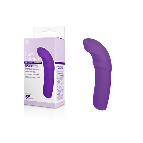 Cozy Pointer - Purple Purple 12.7 cm USB Rechargeable Curved Mini Vibrator