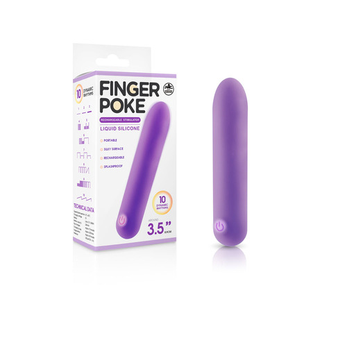 Finger Poke - Purple Purple 8.9 cm USB Rechargeable Bullet