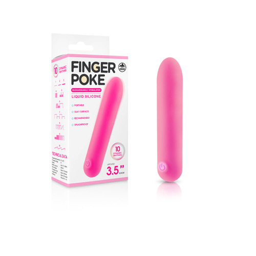 Finger Poke - Pink Pink 8.9 cm USB Rechargeable Bullet