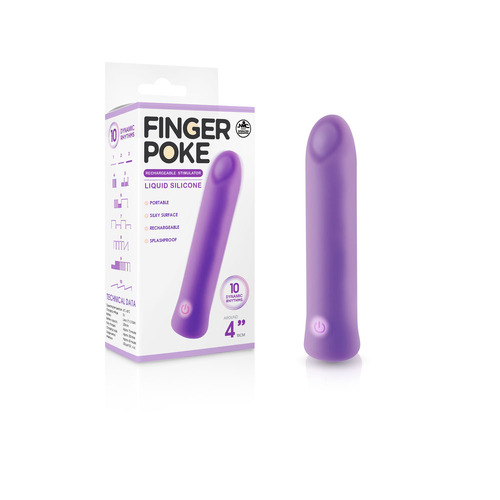 Finger Poke - Purple Purple 10 cm USB Rechargeable Bullet