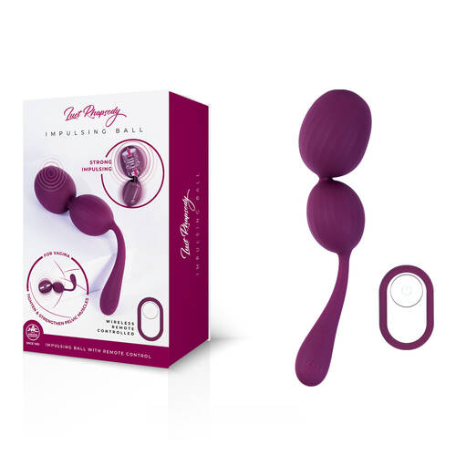 Lust Rhapsody Impulsing Ball Purple USB Rechargeable Impulsing Kegel Balls with Wireless Remote