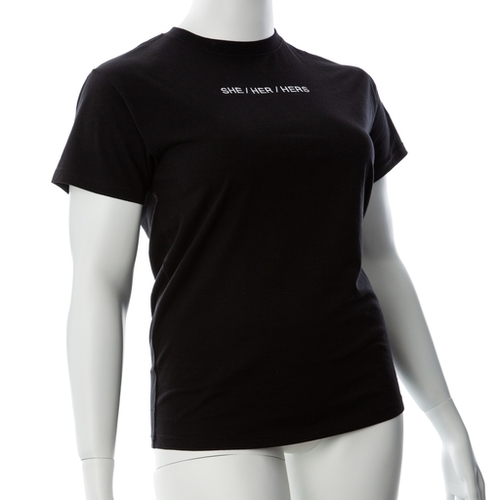 Gender Fluid Pronoun She Tee Shirt Medium Black