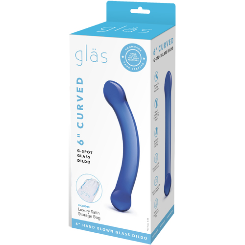 6" Curved G Spot Glass Dildo