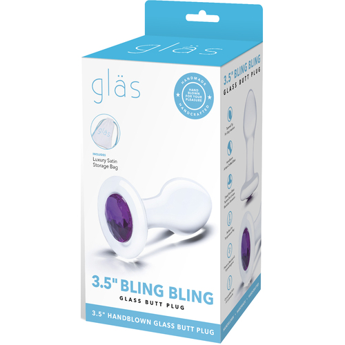 3.5" Bling Bling Glass Butt Plug