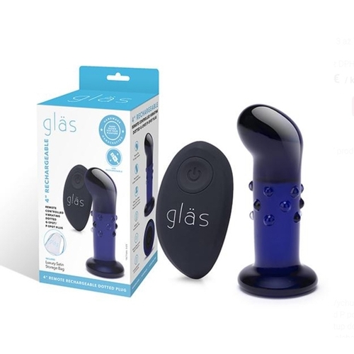4" RECHARGEABLE REMOTE CONTROLLED VIBRATING DOTTED G-SPOT/P-SPOT PLUG