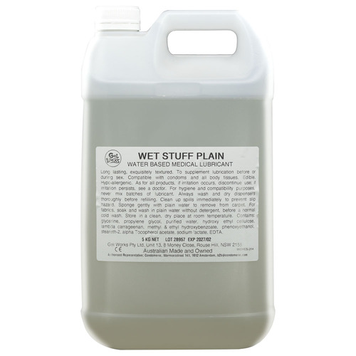 Wet Stuff Plain 5Kg Bottle Water Based Lubricant With Vitamin E 5kg Bottle