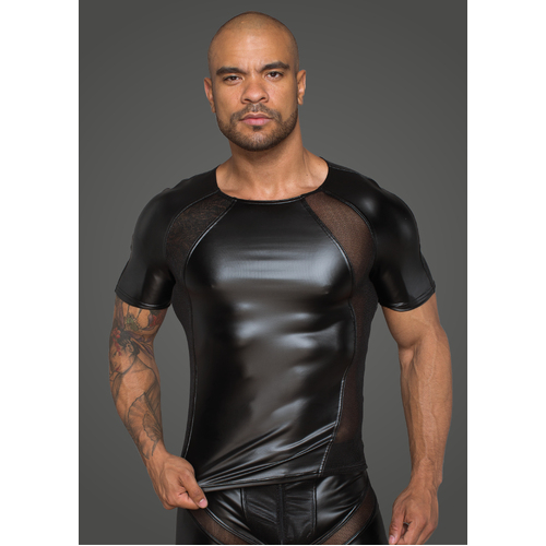 Power Wetlook Men T Shirt With 3D Net S