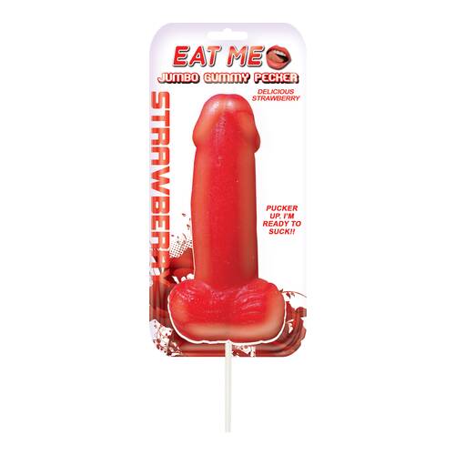 Jumbo Gummy Cock Pop - Strawberry