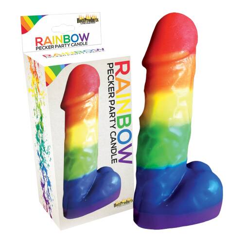 Rainbow Pecker Party Candle