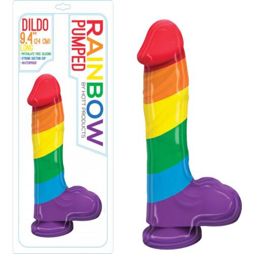9" Rainbow Dildo - Pumped