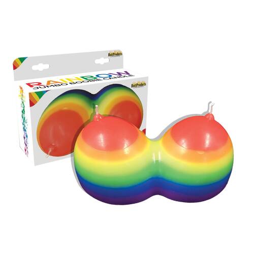 Rainbow Boobies Candle