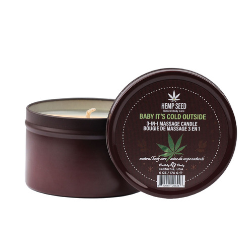Hemp Seed 3-In-1 Massage Candle - Baby It's Cold Outside Snowflakes, Winter Rose & Warm Cedarwood - 170 g