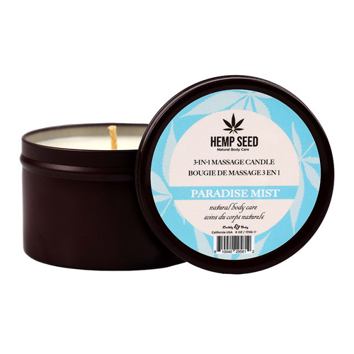 Hemp Seed 3-In-1 Massage Candle Paradise Mist (Sea Salt Crystals, Lotus Petals, Aged Driftwood)- 170 g
