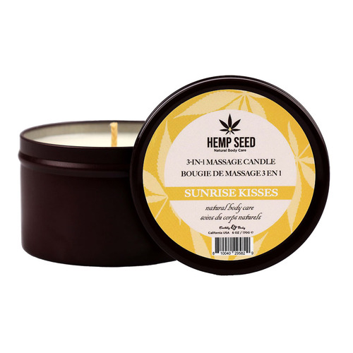 Hemp Seed 3-In-1 Massage Candle Sunrise Kisses (Sweet Tangerine, Juicy Watermelon, Warm Amber) - 170 g