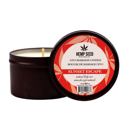 Hemp Seed 3-In-1 Massage Candle Sunrise Kisses (Sunflower Petals, Solar Gardenia, Soft Musk)- 170 g