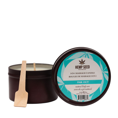 Hemp Seed 3-In-1 Massage Candle Far Out (Blue Citron, Fresh Spring Water, Rose Buds)- 170 g