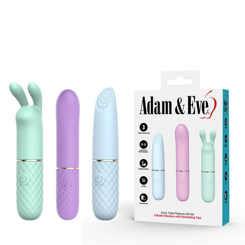 Triple Pleasures Coloured Usb Rechargeable Vibrators Set Of 3