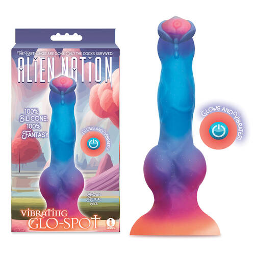 Alien Nation - Glo-Spot Glow In Dark Coloured 21.6 cm USB Rechargeable Vibrating Fantasy Dong