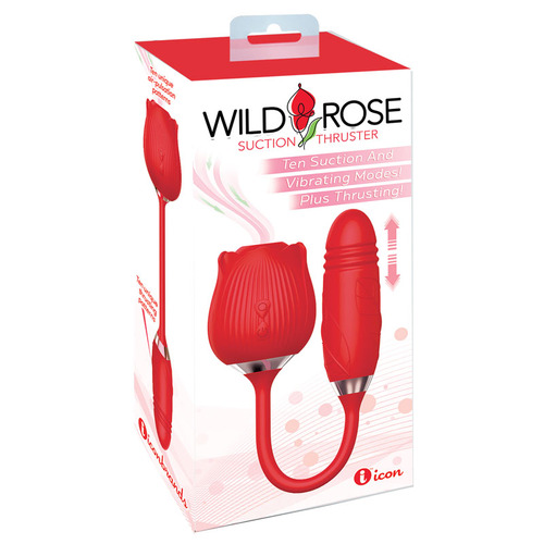 Wild Rose Suction Thruster Red USB Rechargeable Air Pulse & Thrusting Stimulator