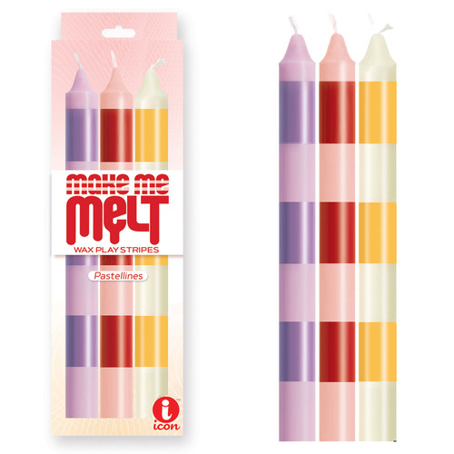 The 9's Make Me Melt Drip Candle 3 Pk Pastellines Pastel Coloured Drip Candles 3 Pack