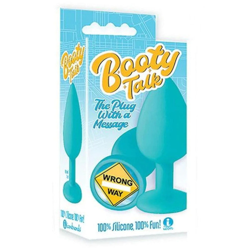 The 9's Booty Talk Wrong Way Teal Butt Plug