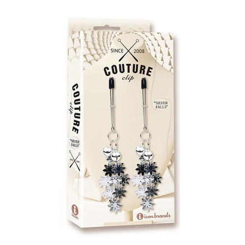 Couture Clip - Silver Falls Silver Nipple Clamps - Set of 2