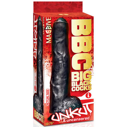 13.5" Big Black Uncut Cock