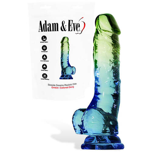 Adam & Eve SENSUAL SEASIDE 8.5'' Dildo Blue/Green 21.5 cm Dildo