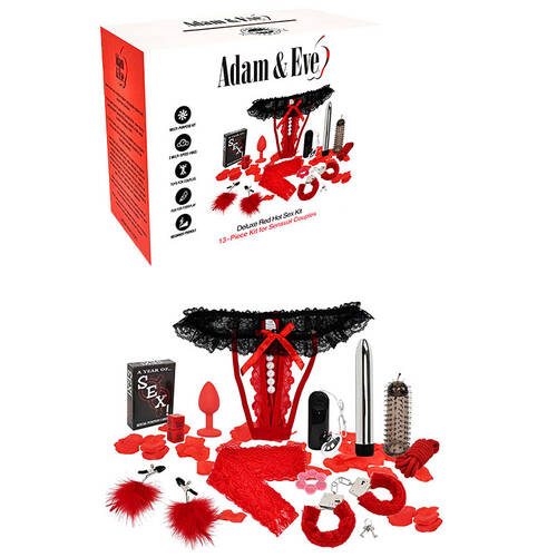 Adam & Eve DELUXE RED HOT SEX KIT Couples Kit - 13 Piece Set