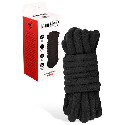 Adam & Eve BONDAGE ROPE - 4.5 metre (15 feet) Black Bondage Rope - 4.5 metre Length