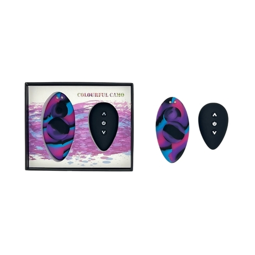 Colourful Camo Remote Control Panty Vibe
