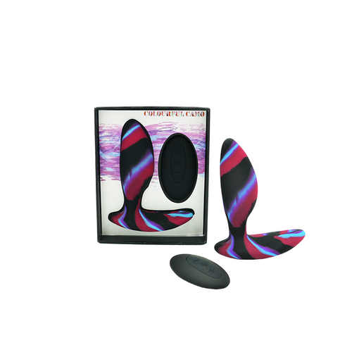 Colourful Camo Idylic Remote Control Butt Plug