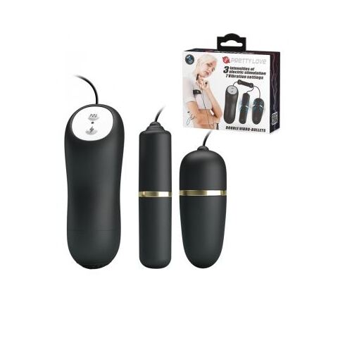 Double Vibro Bullets Electric Stimulation Black